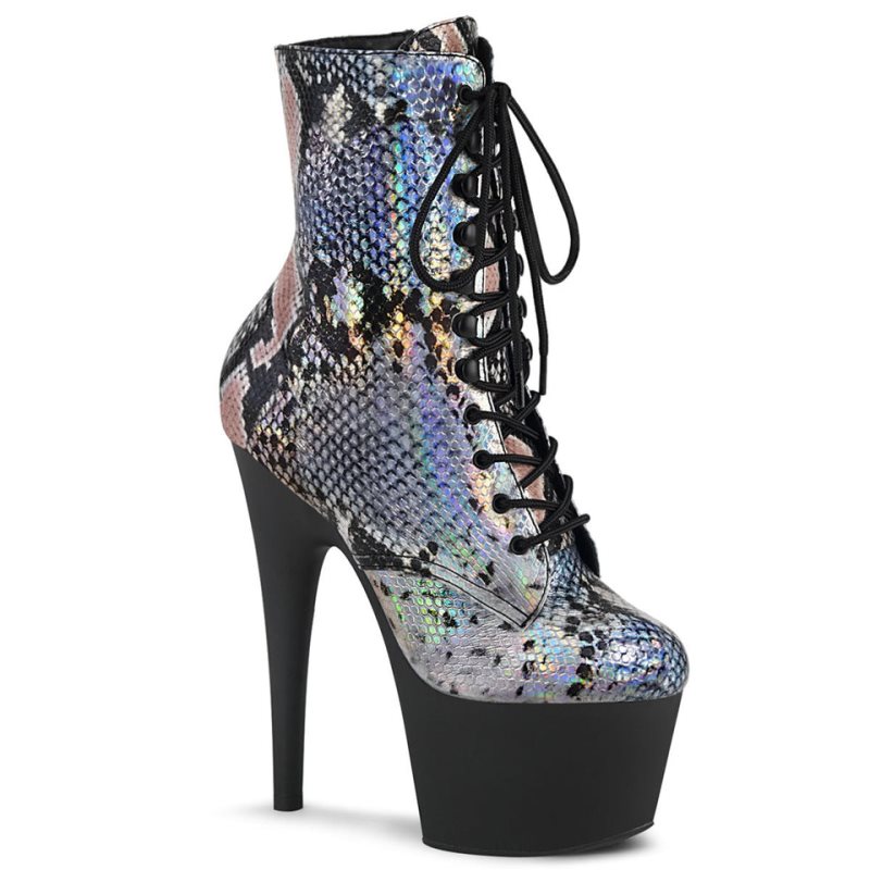 Bottines Pleaser Adore-1020SP Hologram Femme Argent Noir | PARIS FRLDKUSI