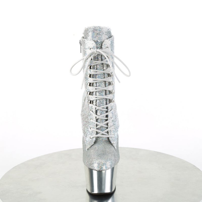 Bottines Pleaser Adore-1020SQ-02 Femme Argent | PARIS FRZGXVEU