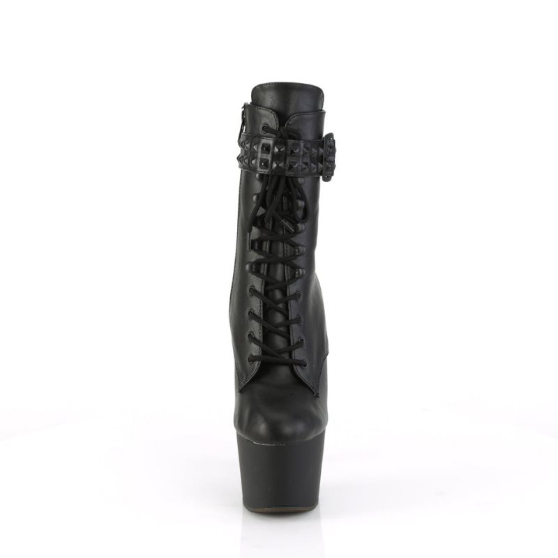 Bottines Pleaser Adore-1020STR Vegan Leather Femme Noir | FRANCE FRBPJTOF