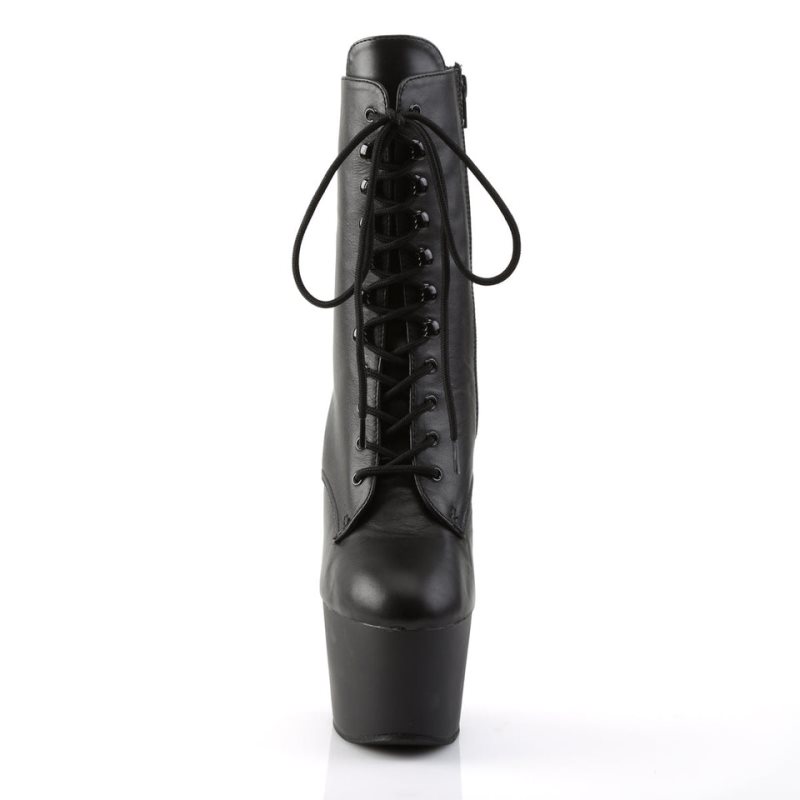 Bottines Pleaser Adore-1020 Leather Femme Noir | PARIS FRAFGJRH