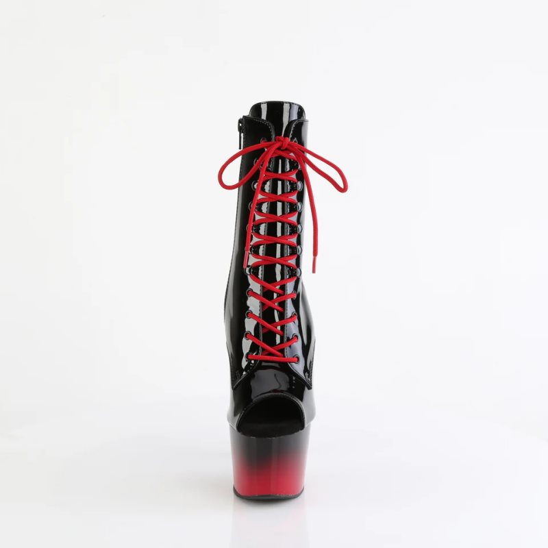 Bottines Pleaser Adore-1021BR-H Femme Noir Rouge | FRANCE FRXGCVFY