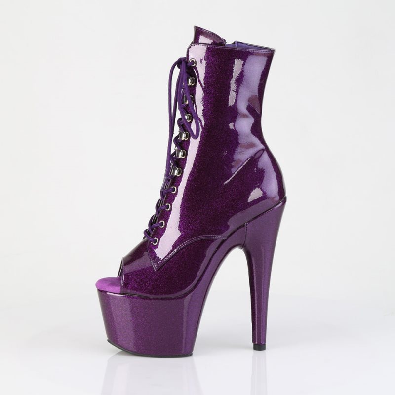 Bottines Pleaser Adore-1021GP Glitter Femme Violette | FRANCE FRUTICZR