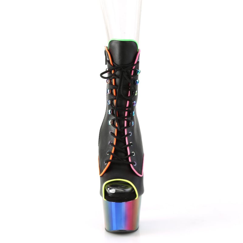 Bottines Pleaser Adore-1021RC-02 Vegan Leather Femme Noir Multicolore | PARIS FRLUBWDG