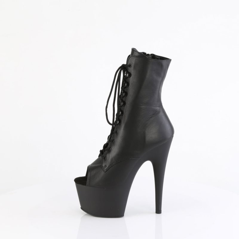 Bottines Pleaser Adore-1021 Leather Femme Noir | FRANCE FRIGPRXQ