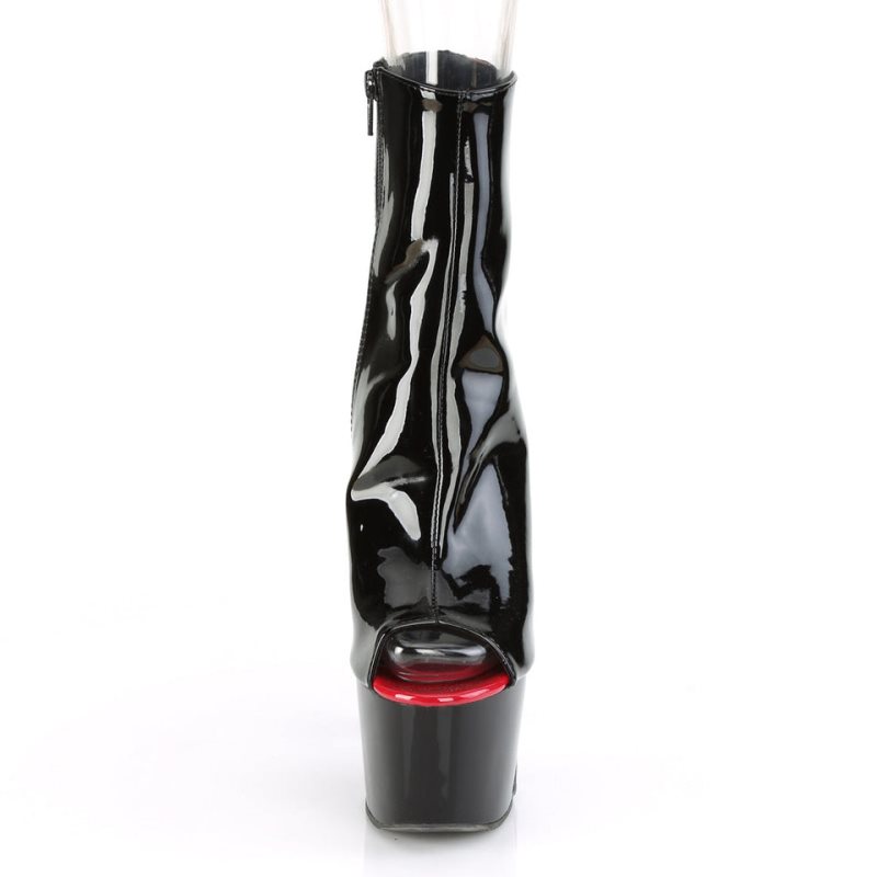 Bottines Pleaser Adore-1025 Femme Rouge Noir | PARIS FRLJVDTN