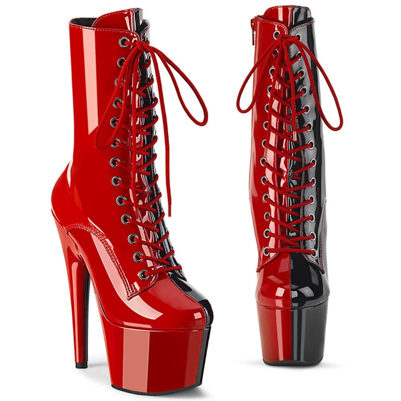 Bottines Pleaser Adore-1040TT Femme Rouge Noir | PARIS FRCHBIYZ