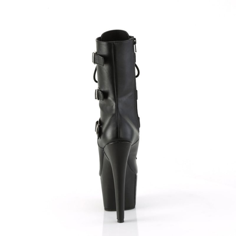 Bottines Pleaser Adore-1043 Vegan Leather Femme Noir | PARIS FRIXEMSJ