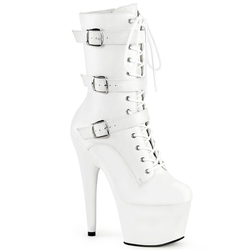 Bottines Pleaser Adore-1043 Vegan Leather Femme Blanche | PARIS FRIRONPF