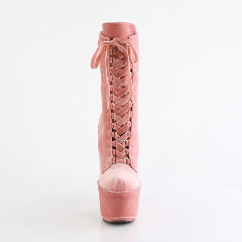 Bottines Pleaser Adore-1045VEL Femme Rose | FRANCE FRZQMBAC