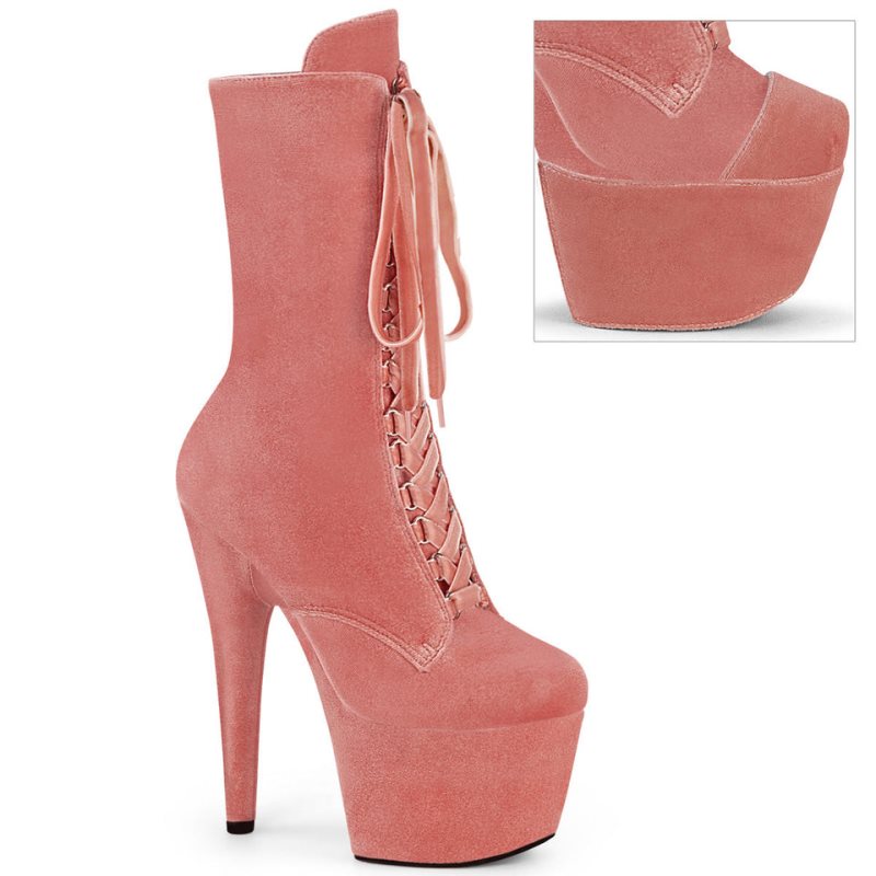 Bottines Pleaser Adore-1045VEL Femme Rose | FRANCE FRZQMBAC