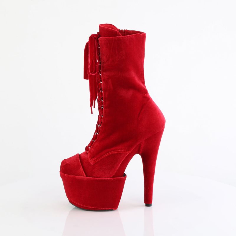 Bottines Pleaser Adore-1045VEL Femme Rouge | PARIS FRNPIFMB