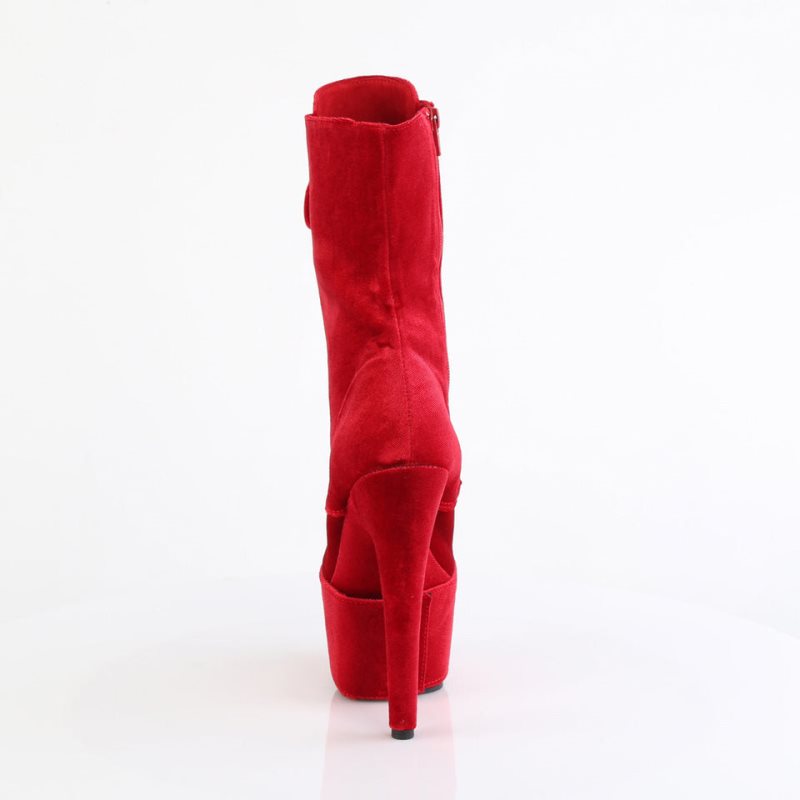 Bottines Pleaser Adore-1045VEL Femme Rouge | PARIS FRNPIFMB