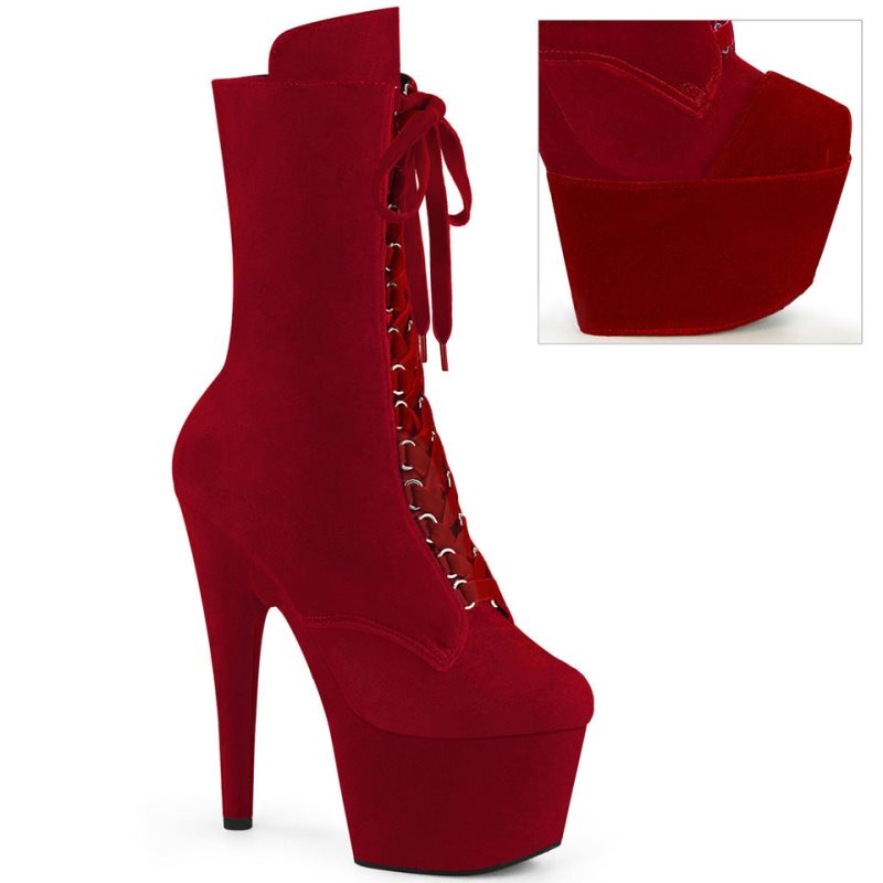 Bottines Pleaser Adore-1045VEL Femme Rouge | PARIS FRNPIFMB