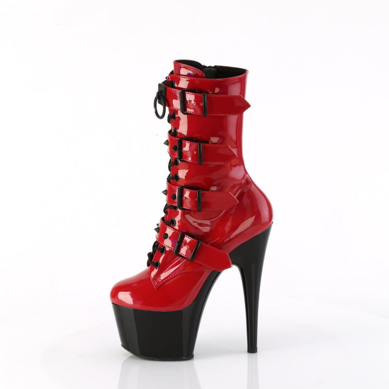 Bottines Pleaser Adore-1046TT Femme Rouge Noir | PARIS FRLMHVNZ