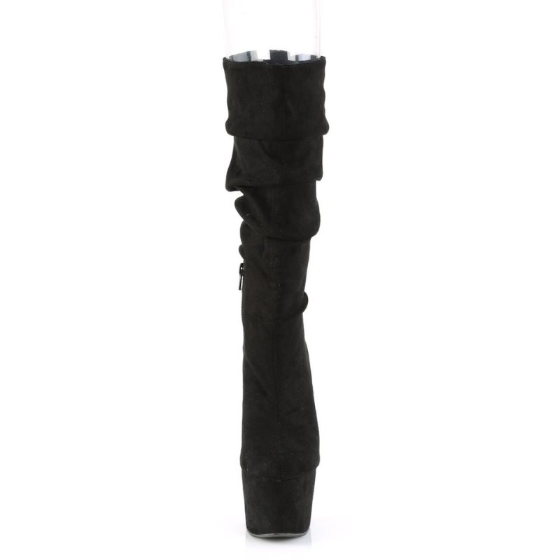 Bottines Pleaser Adore-1061 Suede Femme Noir | FRANCE FRATHOJU