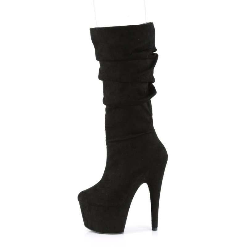 Bottines Pleaser Adore-1061 Suede Femme Noir | FRANCE FRATHOJU