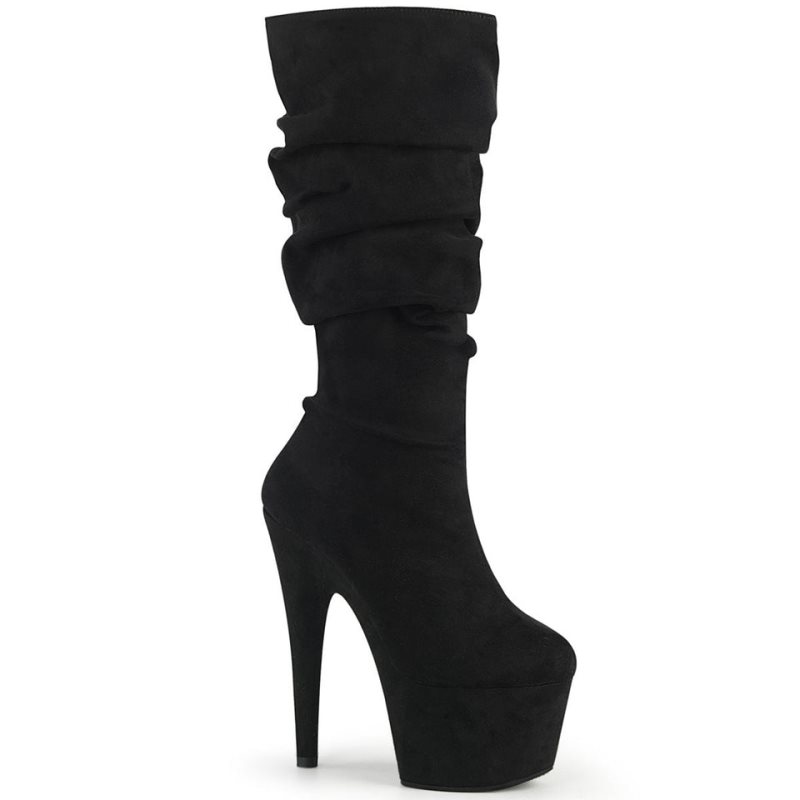 Bottines Pleaser Adore-1061 Suede Femme Noir | FRANCE FRATHOJU