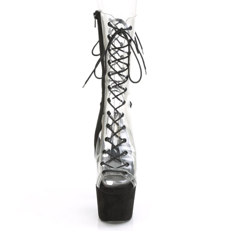 Bottines Pleaser Adore-700-60FS Suede Femme Noir | PARIS FRWLAQVP