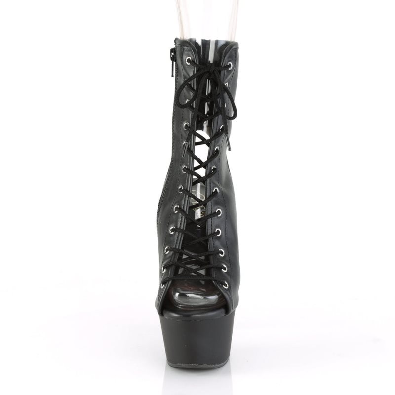 Bottines Pleaser Aspire-1016 Vegan Leather Femme Noir | PARIS FRDTFENI