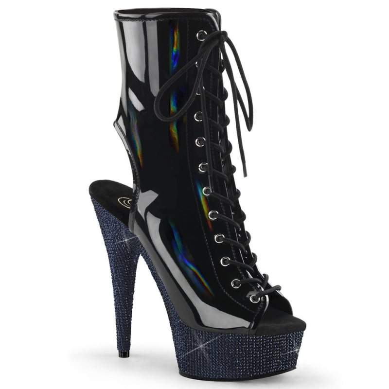 Bottines Pleaser Bejeweled-1016-6 Hologram Femme Noir | PARIS FRBTUDGY