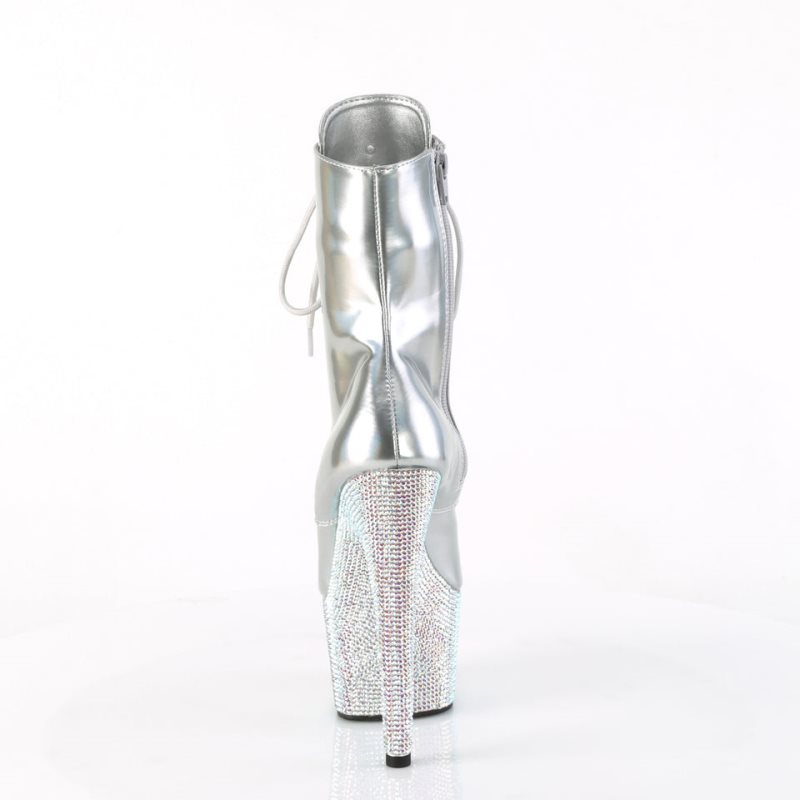 Bottines Pleaser Bejeweled-1020-7 Femme Argent | PARIS FRDXJFWH