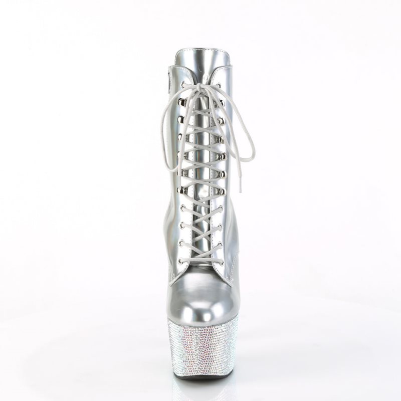 Bottines Pleaser Bejeweled-1020-7 Femme Argent | PARIS FRDXJFWH