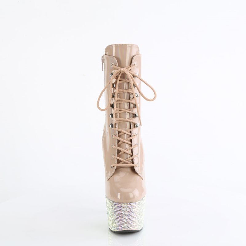 Bottines Pleaser Bejeweled-1020-7 Femme Beige | FRANCE FRSLIVPF