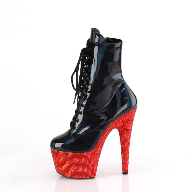 Bottines Pleaser Bejeweled-1020-7 Femme Noir Rouge | FRANCE FRRJWGCO