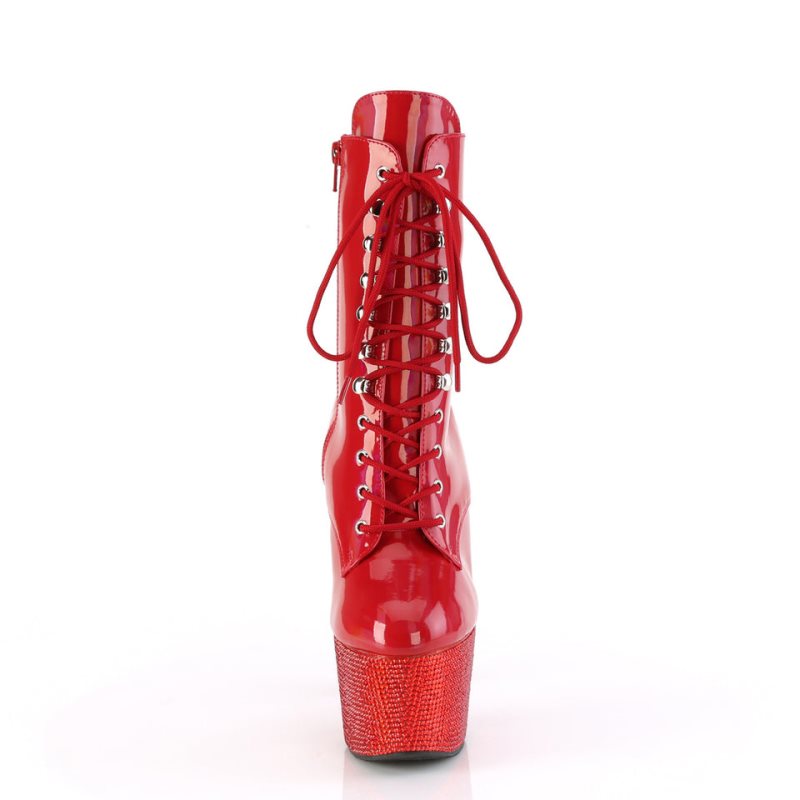 Bottines Pleaser Bejeweled-1020-7 Femme Rouge | FRANCE FRMZJTNS