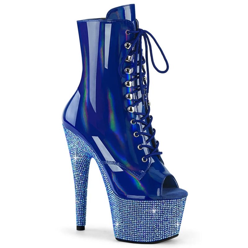 Bottines Pleaser Bejeweled-1021-7 Femme Bleu | FRANCE FREQBGCM