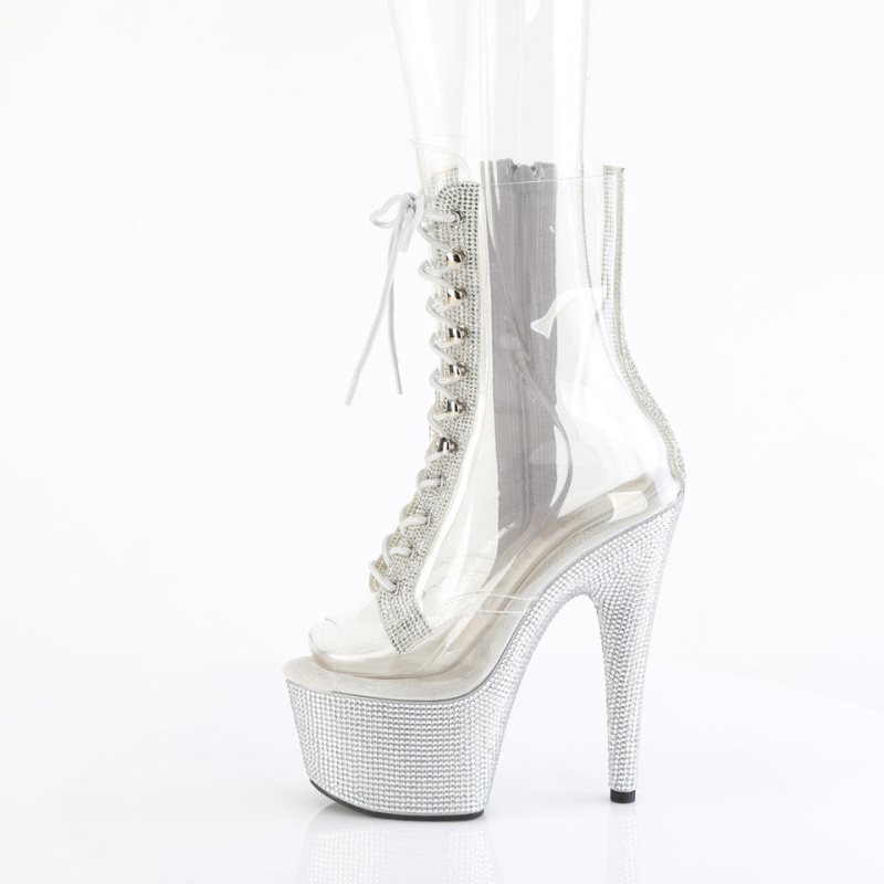 Bottines Pleaser Bejeweled-1021C-2 Femme Argent | PARIS FRPOTNIK