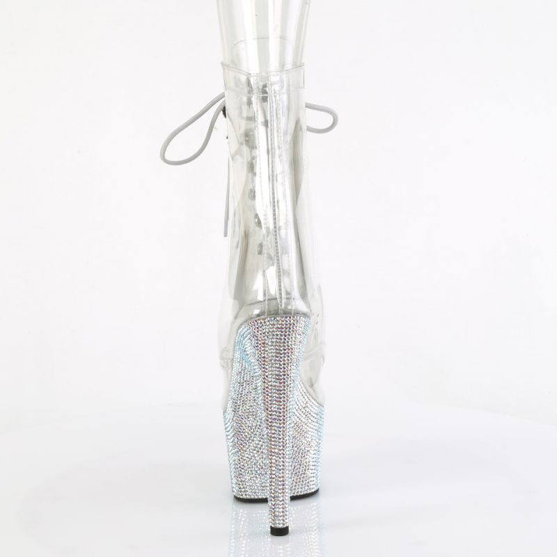 Bottines Pleaser Bejeweled-1021C-7 Femme Argent | FRANCE FREBPWFD