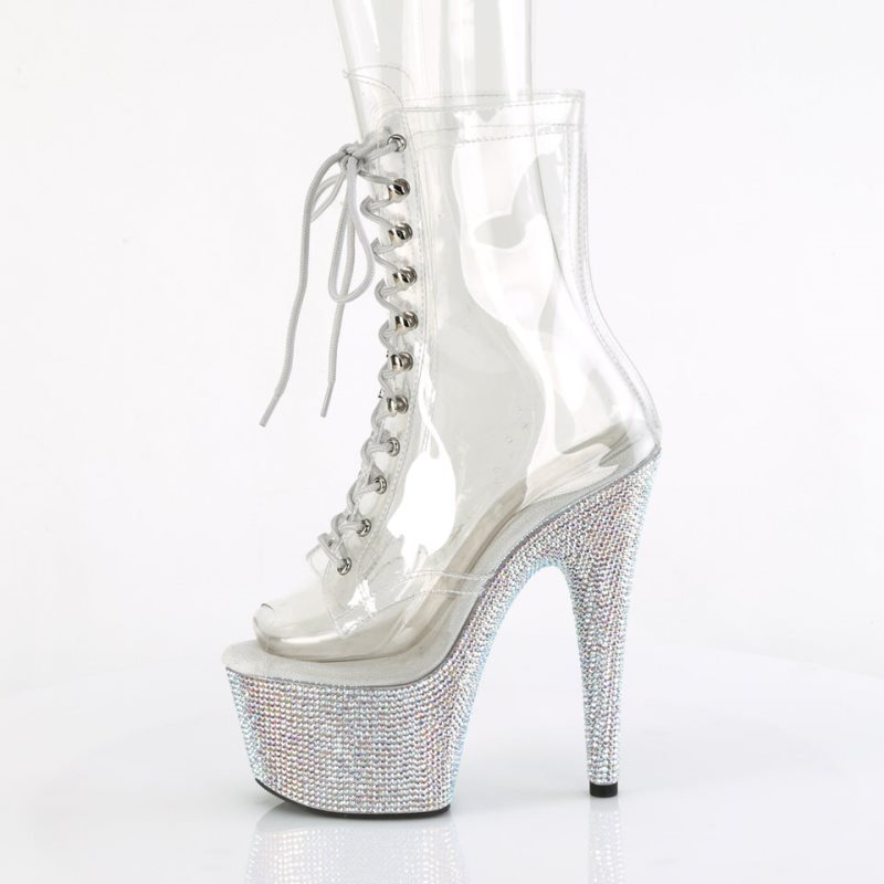 Bottines Pleaser Bejeweled-1021C-7 Femme Argent | FRANCE FREBPWFD