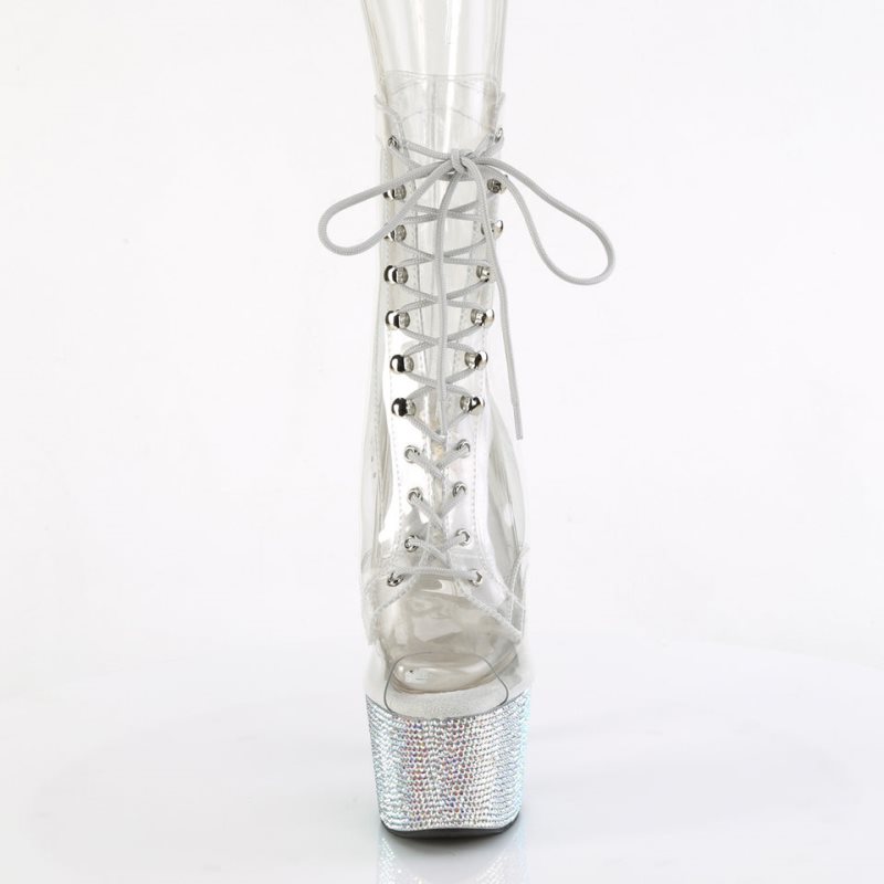 Bottines Pleaser Bejeweled-1021C-7 Femme Argent | FRANCE FREBPWFD