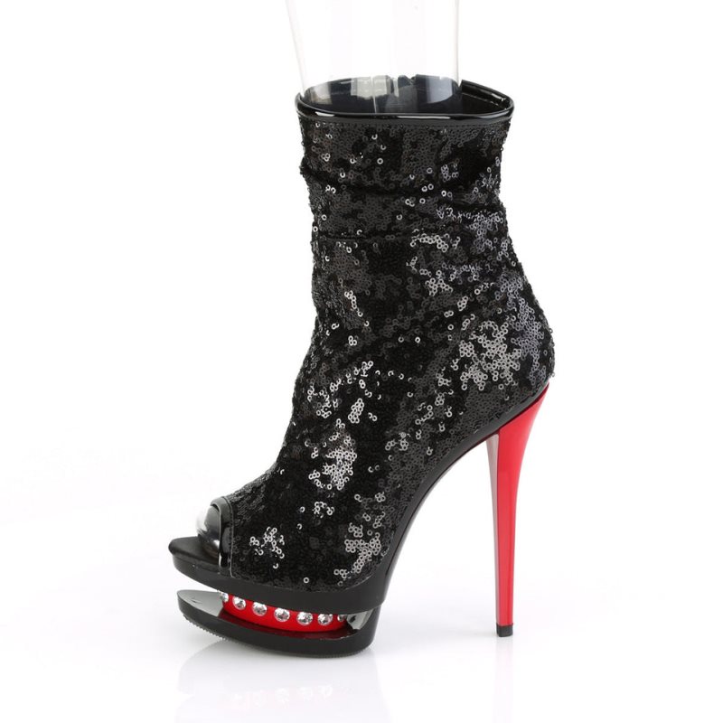 Bottines Pleaser Blondie-R-1008 Femme Noir Rouge | FRANCE FRJUVPZT