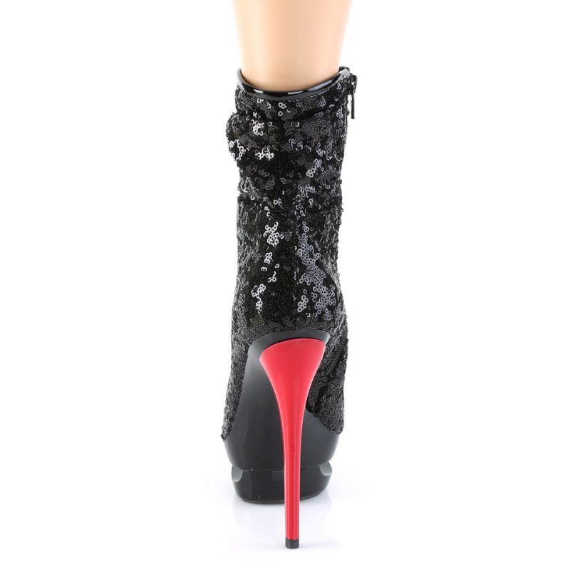 Bottines Pleaser Blondie-R-1009 Femme Noir Rouge | FRANCE FREZPDJK