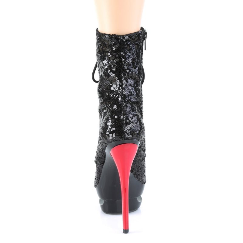 Bottines Pleaser Blondie-R-1020 Femme Noir Rouge | FRANCE FRSGYQDR