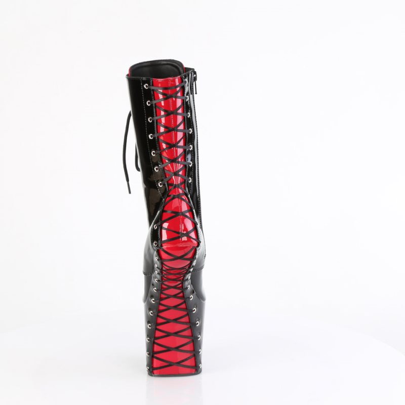 Bottines Pleaser Craze-1040FH Femme Noir Rouge | FRANCE FRIEYXGD