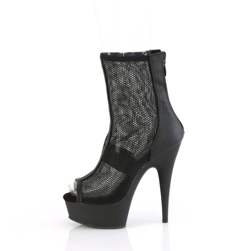 Bottines Pleaser Delight-1006 Vegan Leather Femme Noir | FRANCE FRYQXOLI