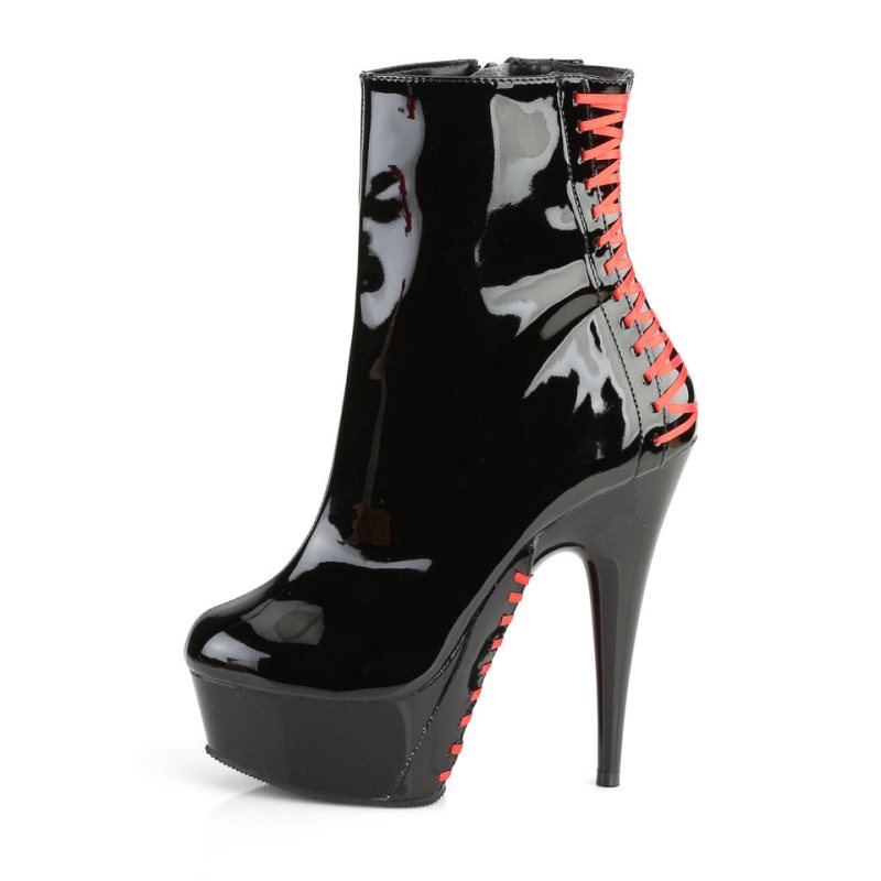 Bottines Pleaser Delight-1010 Femme Rouge Noir | PARIS FRUOSLXH