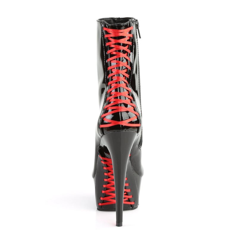 Bottines Pleaser Delight-1010 Femme Rouge Noir | PARIS FRUOSLXH