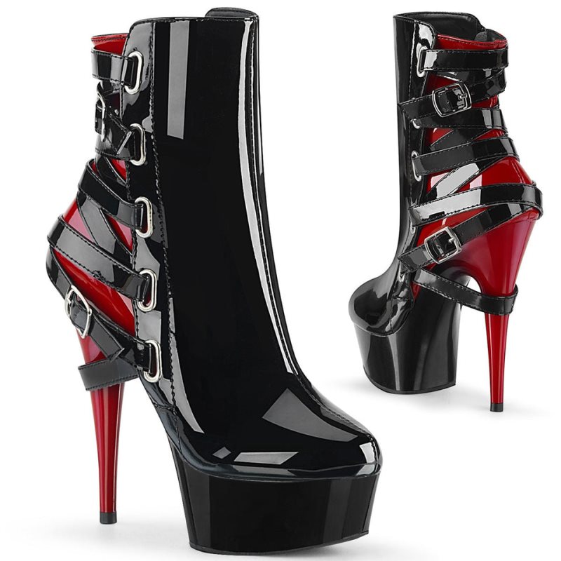 Bottines Pleaser Delight-1012 Femme Rouge | FRANCE FRPAUYQM