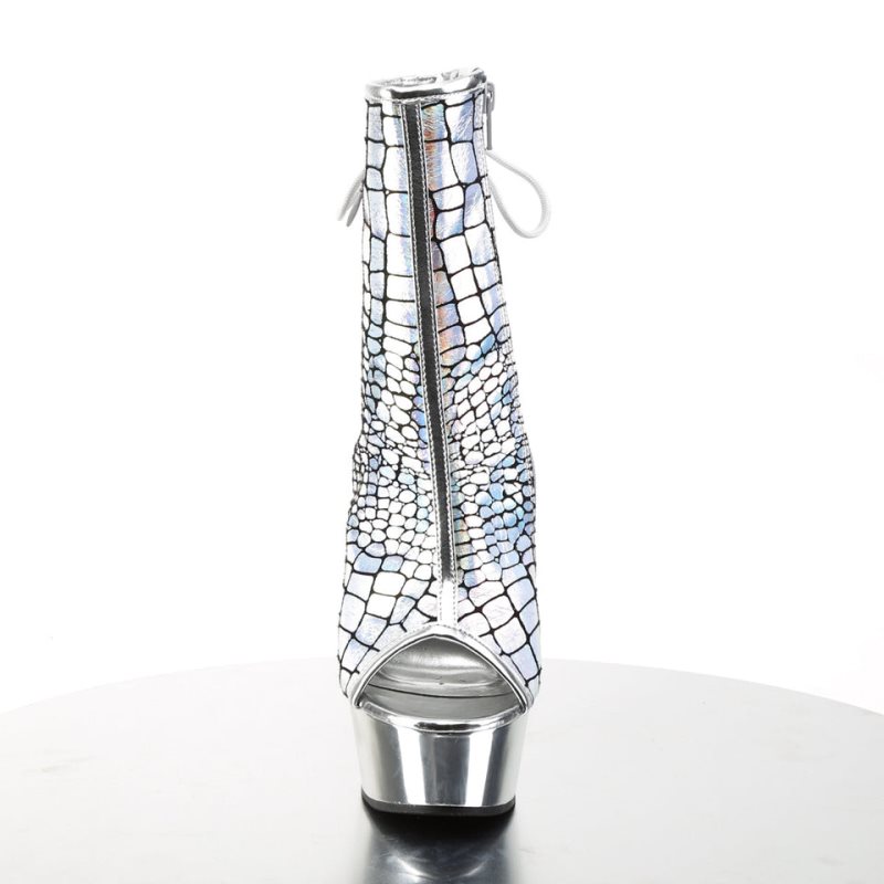 Bottines Pleaser Delight-1018HG Hologram Femme Argent | FRANCE FRMJNOFS