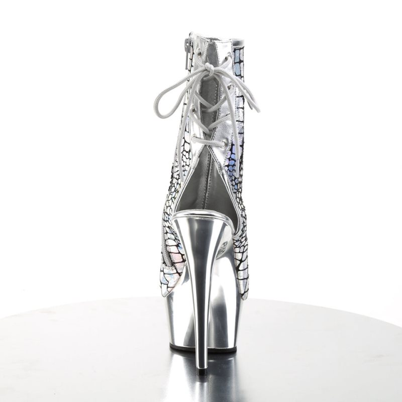 Bottines Pleaser Delight-1018HG Hologram Femme Argent | FRANCE FRMJNOFS