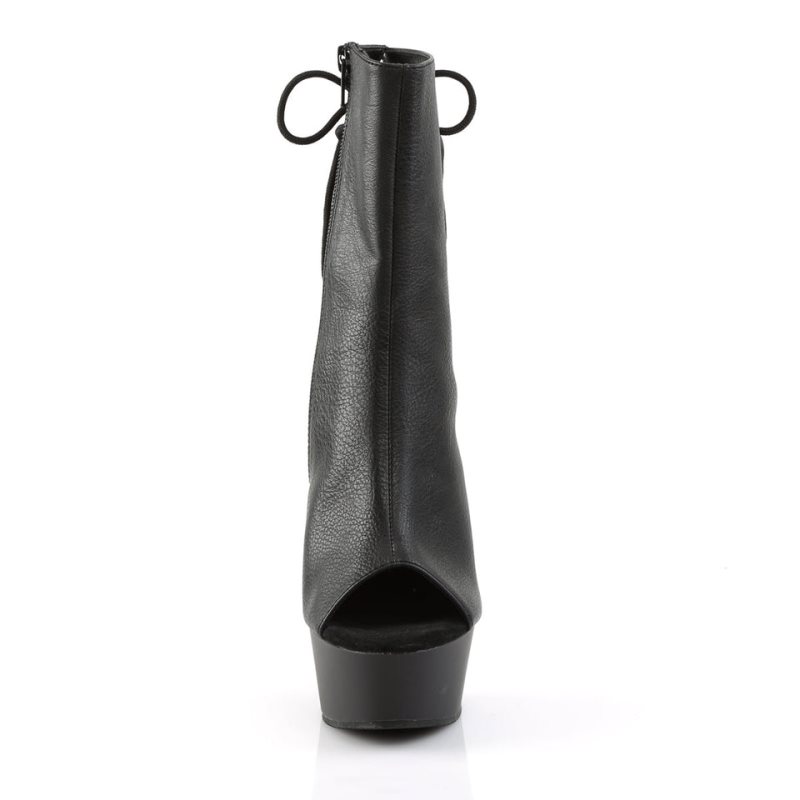 Bottines Pleaser Delight-1018 Vegan Leather Femme Noir | FRANCE FRULTCRO