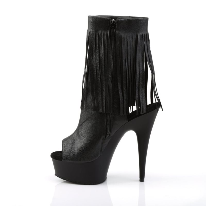 Bottines Pleaser Delight-1019 Vegan Leather Femme Noir | FRANCE FRVOERWH