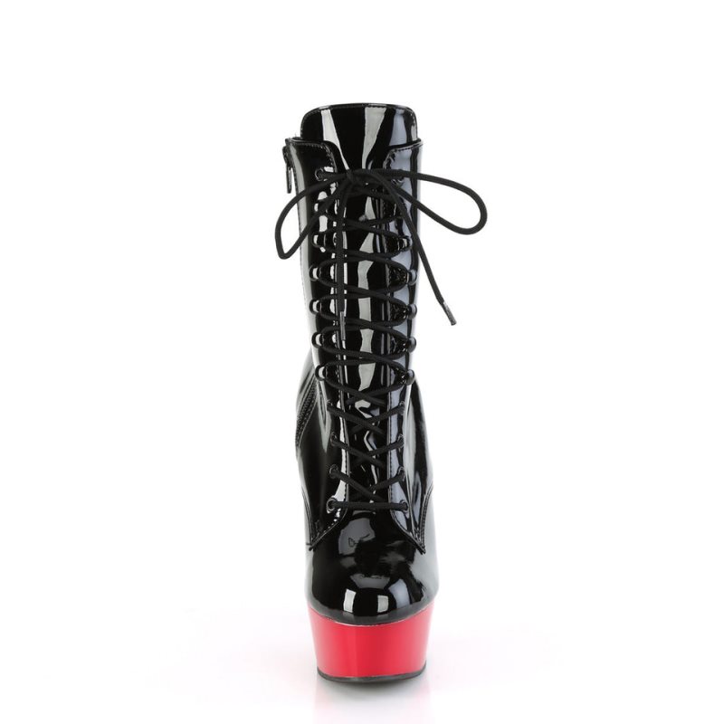 Bottines Pleaser Delight-1020 Femme Noir Rouge | FRANCE FRWYEIFN