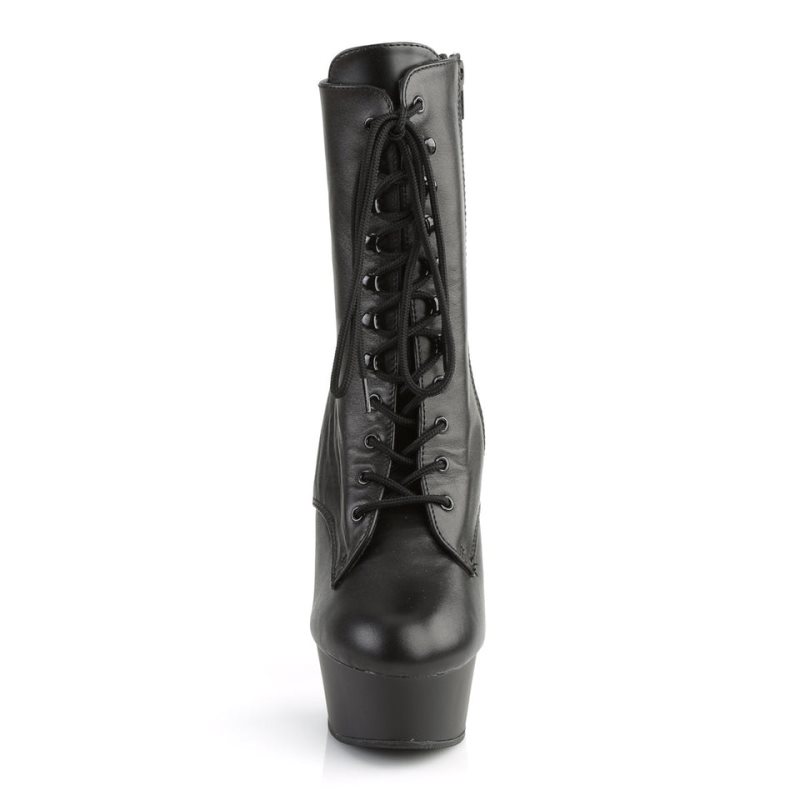 Bottines Pleaser Delight-1020 Leather Femme Noir | FRANCE FRKNWXRH