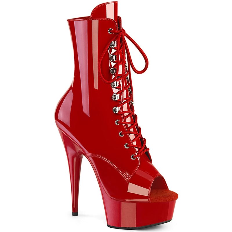 Bottines Pleaser Delight-1021 Femme Rouge | FRANCE FRQPSLAF