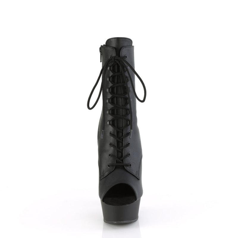 Bottines Pleaser Delight-1021 Vegan Leather Femme Noir | FRANCE FRDIANFL